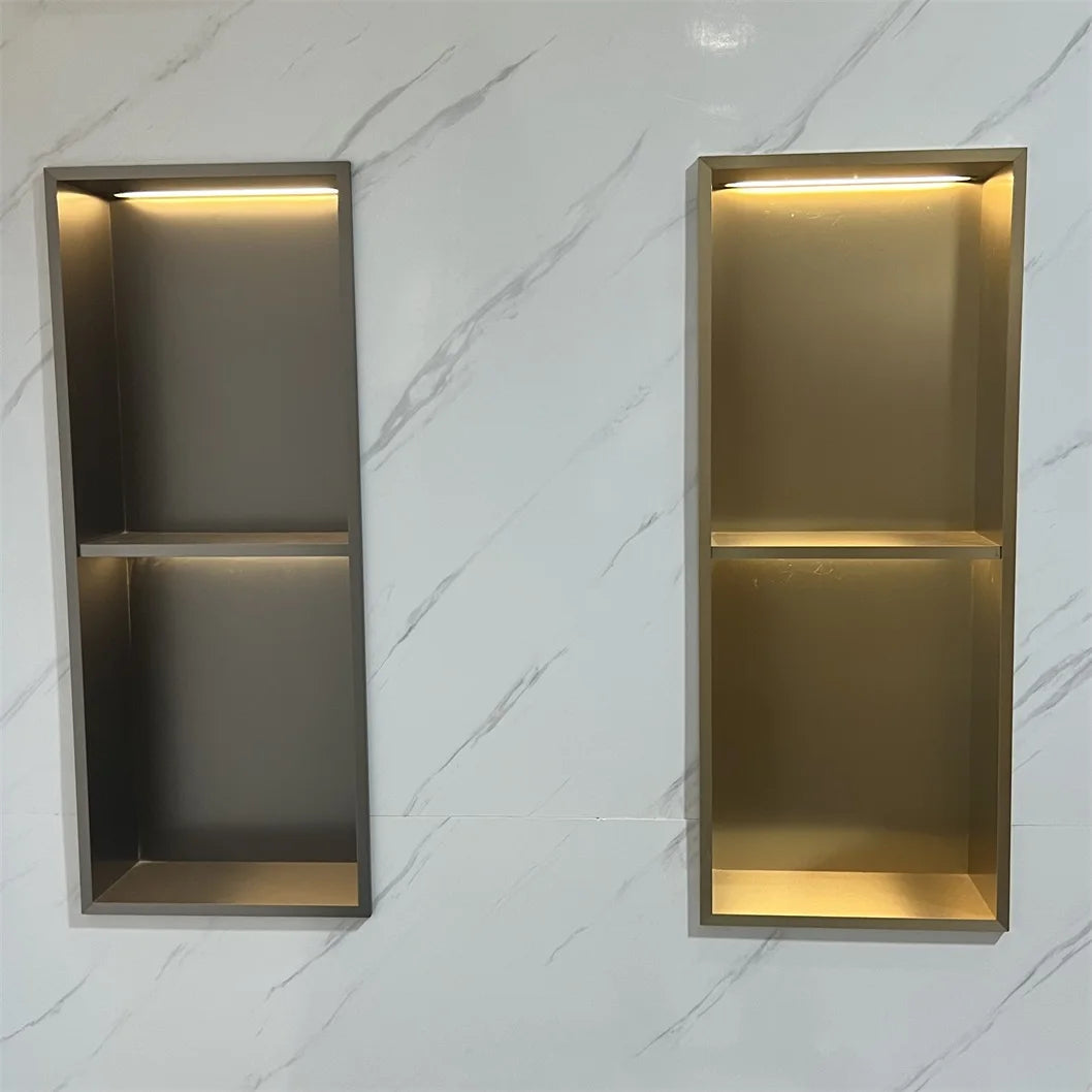 2023 Wholesale Cheap Bathroom Accessories Polished Shower Niche Stainless Steel Shower Wall Niches