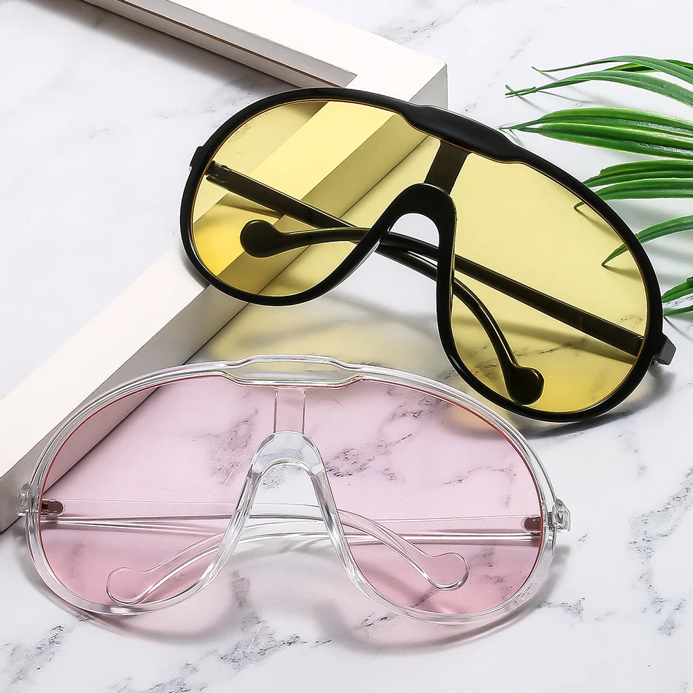 2024 Luxury Design Oversized Eyewear Custom logo Sun Glasses All-in-one Shade Large Frames Sunglasses