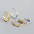 2022 NEW 925 Sterling Silver Plain Chunky Metallic Vintage Braided Chain Earrings Versatile Silver Hoop Earring
