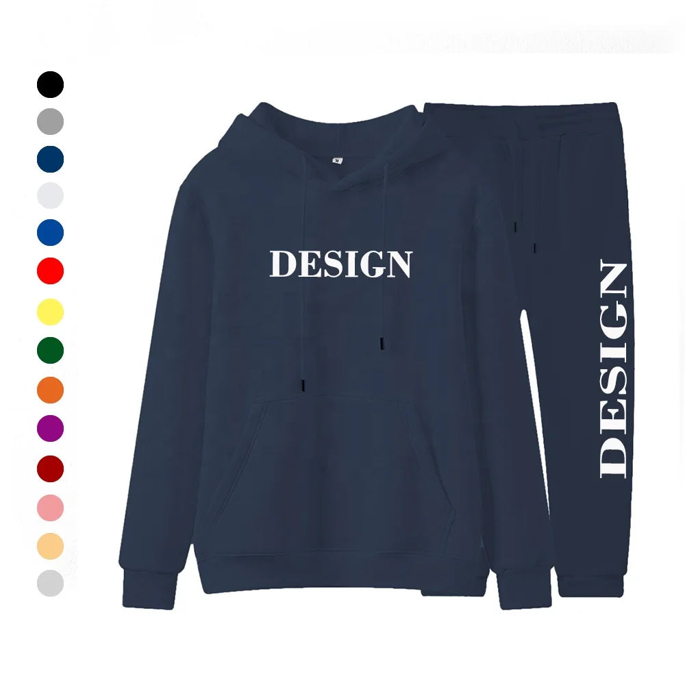 Universal Set Spring Casual Thermal Tracksuit for Men's & Women's Custom Logo Embroidery Slim Fit 100% Cotton Fleece