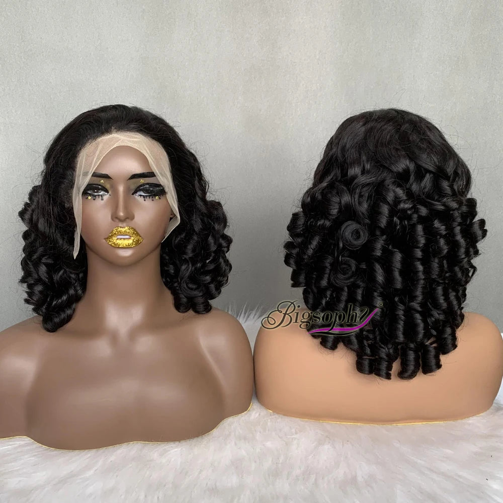 Raw Indian Hair Cheveux Naturels PerruquesSuper Double Drawn Fumi Hair 13*4 Full Frontal Spring Curl Wig for the Young Girl