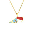 Manufacturer Enameled Stainless Steel South Yemen Flag Map Pendant Necklace