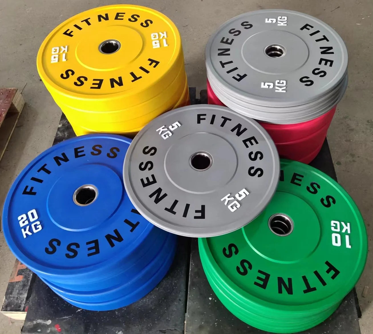 SK Rubber Colored Competition 5Kg CPU Competition Wholesale Fitness Gym Cast Weight Plate Tent Weight Plates