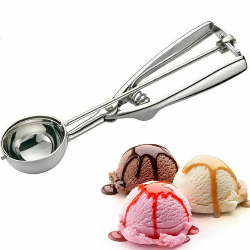 Eco-friendly Ice Cream Scoop Cookie Scoop for Baking 3pcs Stainless Steel Ice Cream Fruit Scoop Set