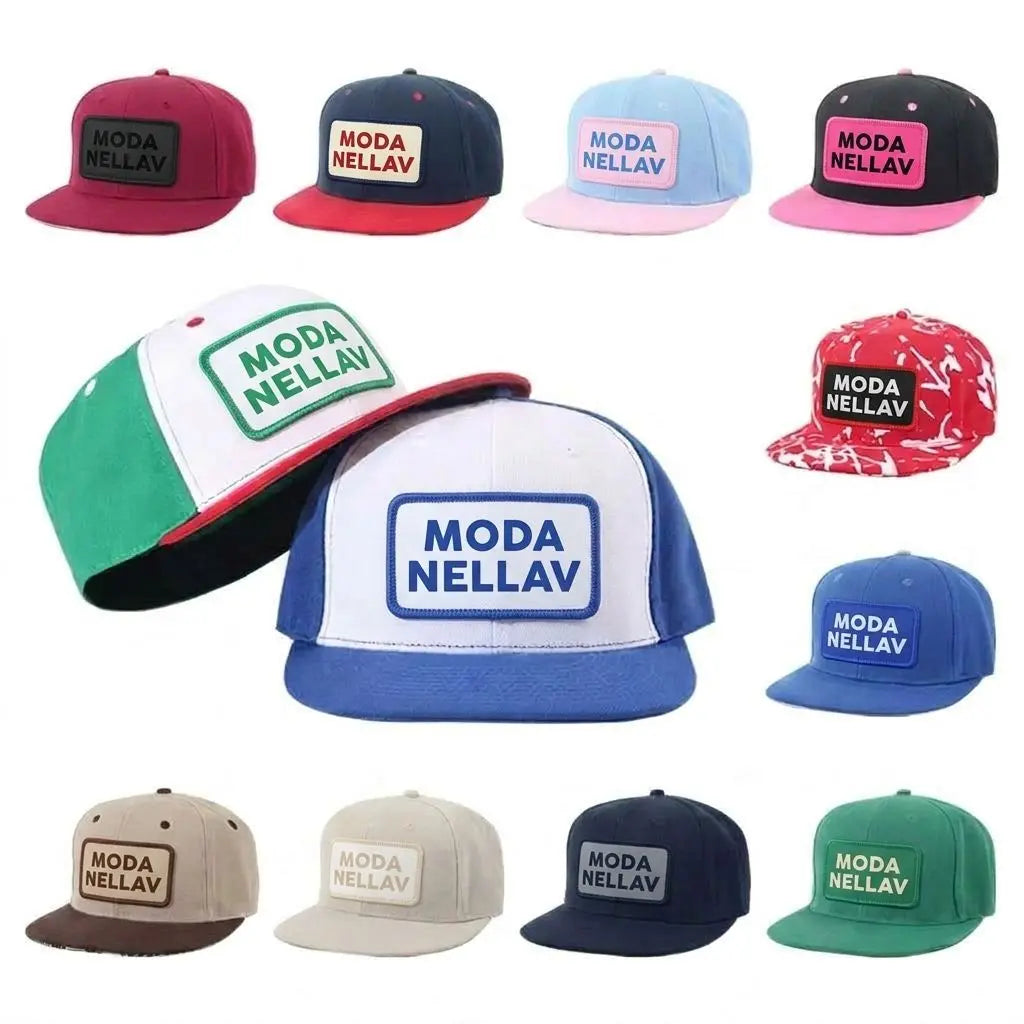 Wholesale Unisex Hand Embroidered Fitted Baseball Hat Custom Woven Poplin Patch with Edges Snapback Cap