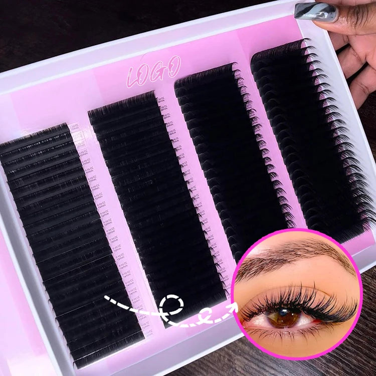 Lashes Supplier 0.05 0.07 0.10 0.15 0.20 0.25 B/C/D Curl Volume Lash Individual Extension Eyelash Extension Natural Long