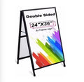 Economic Outdoor Double-Sided Black Steel A-Frame Poster Stand Printed Advertising Display Pavement Sidewalk Durable Metal Sign