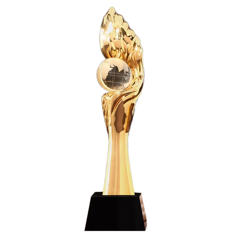 Wholesale Custom Engraved Resin Trophy Awards Crystal Global Earth Award Competition Souvenirs