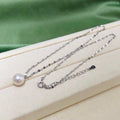 N442 9-10mm DIY Natural  Freshwater Pearl Charm Pendant Necklace Chain Accessory 925 Sterling Silver Jewelry for Women