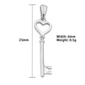 Wholesale 925 Sterling Silver Fine Jewelry Heart Design Key Shaped Pendant Necklace  Jewelry