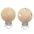 Custom Logo Laser Engraved Schnuller Clips Holz Natural Teether Nipple Wood Dummy Clip Beech Wooden Pacifier Holder Clip