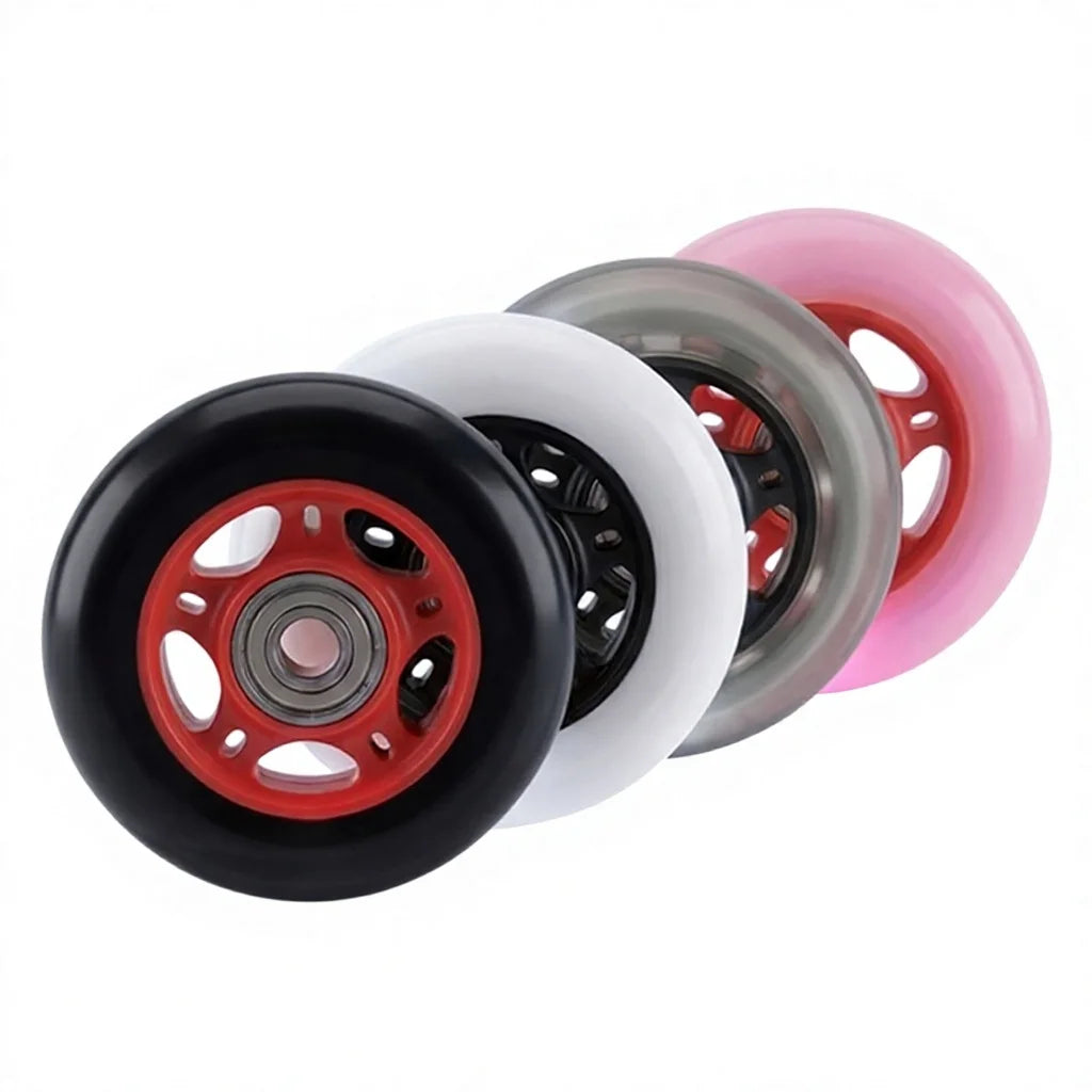 PU Roller Wheels 76x24mm with Ball Bearing for Abdominal Exercise Double Wheels Unisex MegaBDM