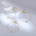 Luxury 14K Gold Plated Stainless Steel Unisex Cubic Zircon Flower Charm Waterproof Trendy Bracelet-Jewelry Gift