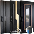 Outdoor Armored Aluminium Front Doors for Homes Modern Front Door for House Exterior Cast Aluminum Security Entrance Door