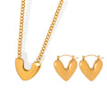 Fashion Jewelry New Hot 18K Gold Plated Hollow Heart Hoop Earrings Stainless Steel Statement Earrings for Women