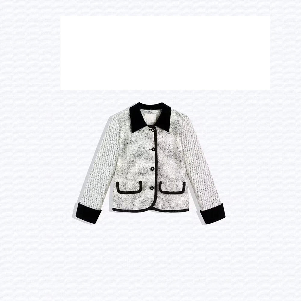 Wholesale Winter Tweed Jacket Woman Lady Custom Color Pocket Tweed Button up Jacket for Women