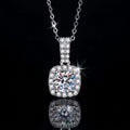 Classic Simple Temperament square Pt950 D Color Moissanite Pendant S925 Sterling Silver Necklace for Women Gift
