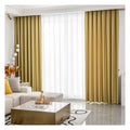 Innermor Solid Blackout Curtain for Bedroom Hotel Living Room Yellow Luxury Curtain