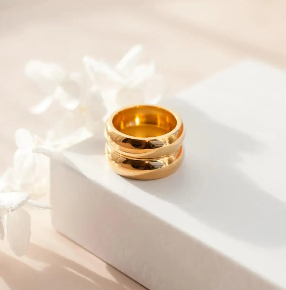 Inspire Jewelry Stainless Steel Unity Double Band Ring for Women and Girls Design New Fashion Jewelry Wholesale Customized Logo