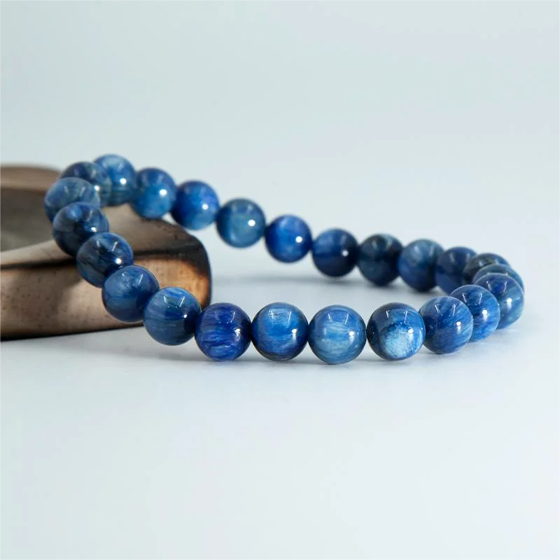 Round Beads Stretch Woman Men Bracelet Kyanite Gemstone Crystal Wholesale Natural Anniversary Engagement Gift Party Wedding Blue