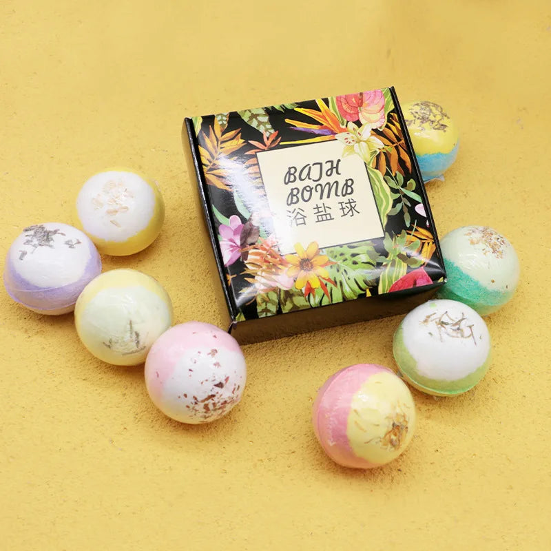 Wholesale Custom 12 Pcs Bath Fizzies Gift Set 100% Natural Ingredients for Women Home Hotel Salon for Mother's Day