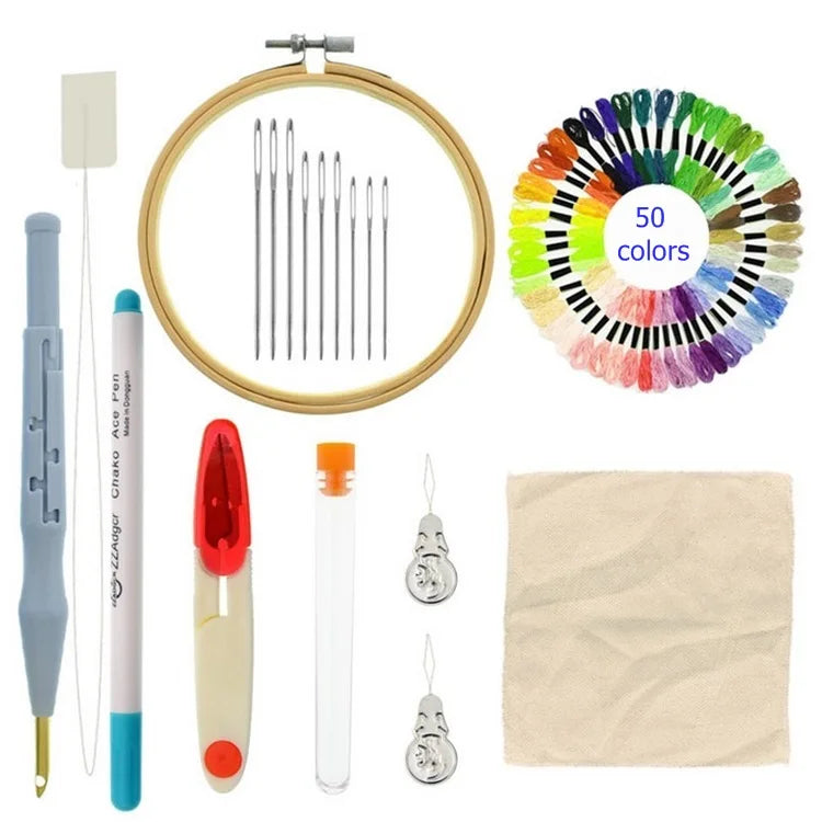 Wholesale Different Design Stitching Embroidery Rug Hooking Punch Needle Starter Kit