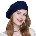 Winter Wool Knitted Beret Hats for Women Custom Fashion French Style Berets Cashmere Wool Knit Hat Wholesale