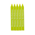Green Spiral Happy Birthday Candle Pattern Birthday Candle with English Letters Cartoon Paraffin Wax Yoga Stick 3g Velas Stick