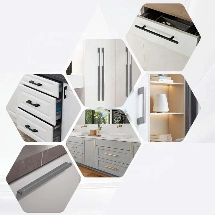 Hidden-in-cabinet Non-reachable Handle-free Wardrobe Shoe Cabinet Drawer Cabinet Door with Aluminum Embedded Handle