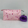 Canvas Cosmetic Gift Bag With Zipper Canvas Cosmetics Bag Custom Trim Purple Makeup Brush Cosmetic Bag