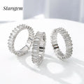 baguette Cut 2x4mm Moissanite Rings Silver Plated White Gold Moissanite Engagement Rings DEF VVS baguette Wedding Band