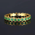Emerald Jewelry Natural Round Emerald 18k Solid Gold Green Stone Fashion Ring for Women