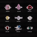 Abiding Custom Vintage Diamond-fire Crushed Radiant Cut Cubic Zirconia Rings Ice Cut Pink Colored 925 Silver CZ Rings