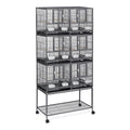 Luxury Three Floors Foldable Metal Parrot House Big Size Breeding Large Bird Cage with Tray Feeding Box Movable