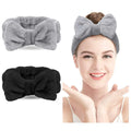 Wholesale Custom Soft Coral Fleece Spa Head Wraps Bow-Design Facial Makeup Headband for Women Shower Washing Face Use