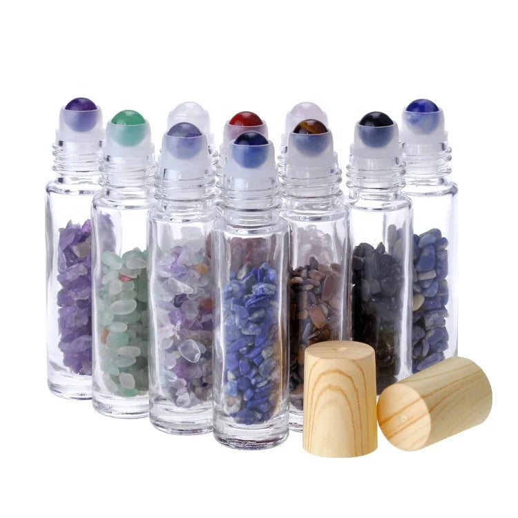 OEM Luxury 10ML Gemstone Jade Roll on Bottle Argan Oil Bottle with Gift Box