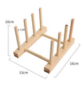 Wooden Pot Lid Cutting Board Dish Plate Rack