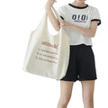 Eco-friendly Recycle Classic Large Letter Vest Handbag Grocery Washable Women Cotton Canvas Tote Shopping Bag Eco