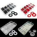 415/475pc M2 M2.5 M3 M4 M5 M6 M8 Nylon Transparent Red Steel Paper Plastic Flat Washer Spacer Insulation Gasket Ring Kit Set Box