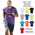 Wholesale 100 Polyester Quick Dry Sport Sublimation T Shirt Quick Dry Breathable Outdoor Marathon Running Dry Fit Shirts