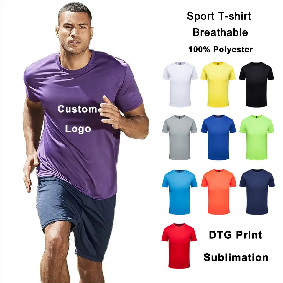 Wholesale 100 Polyester Quick Dry Sport Sublimation T Shirt Quick Dry Breathable Outdoor Marathon Running Dry Fit Shirts