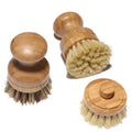 Oem Natural Detergent Sisal Palm Fiber Removable Bamboo Pot Dish Scrubber Wood Brush Kitchen