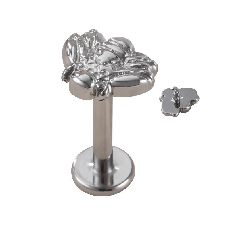 ASTM F136/G23 Titanium Internal Threaded&Push in Studs Labret Lip Studs Piercing Body Wholesale Jewelry