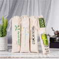Reusable Cotton Drawstring Linen Bag Straw Packaging Bags Long Handheld Storage Gift Pouch