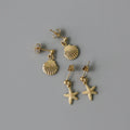 Tiny Stainless Steel Earrings Safe Jewelry Sea Animal Charm Earring Summer Accessories Gold Shell Starfish Stud Earrings