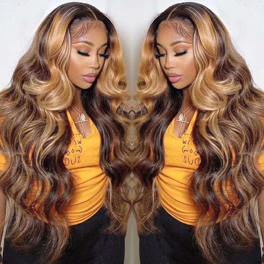 13x4 Transparent hd Lace Wig for American Black Women 4/27 Human Color Wig