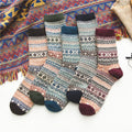 Winter Crew Thick Warm Breathable Casual Knitted Wool Nordic Mens Retro Socks