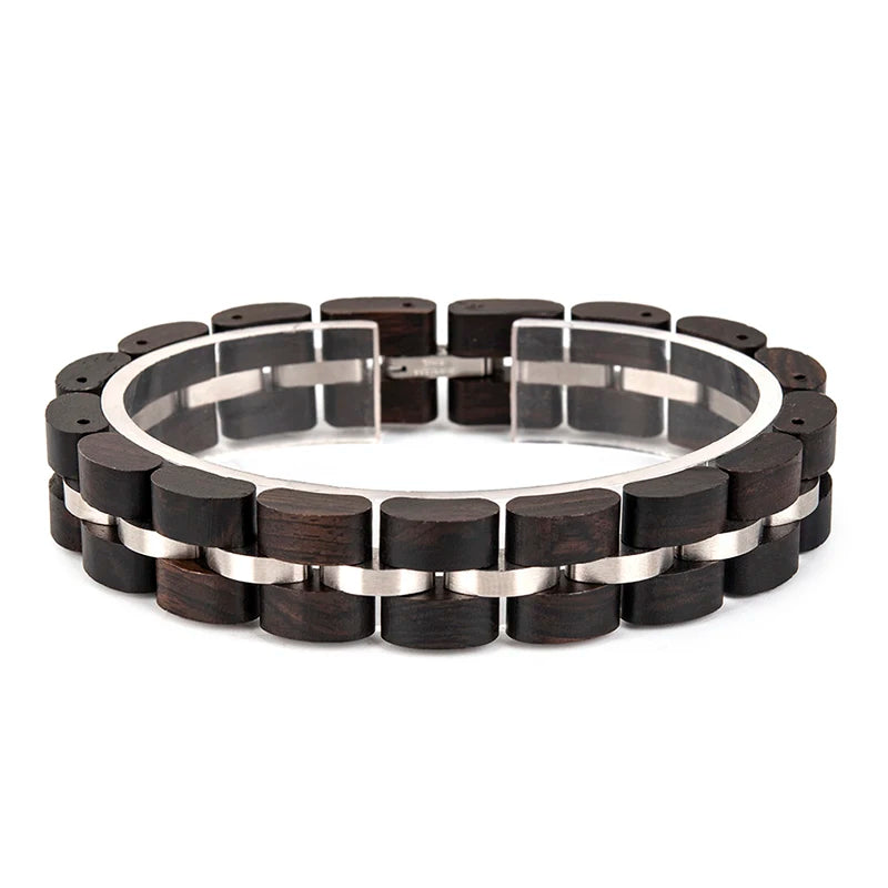 Bobo Bird Adjustable Beaded Wood Bracelet for Women Engraved Logo and Name for Anniversary
