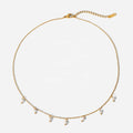 18K Gold Plated Stainless Steel Dainty Small Millet Pearl Tassels Necklaces for Women Jewelry