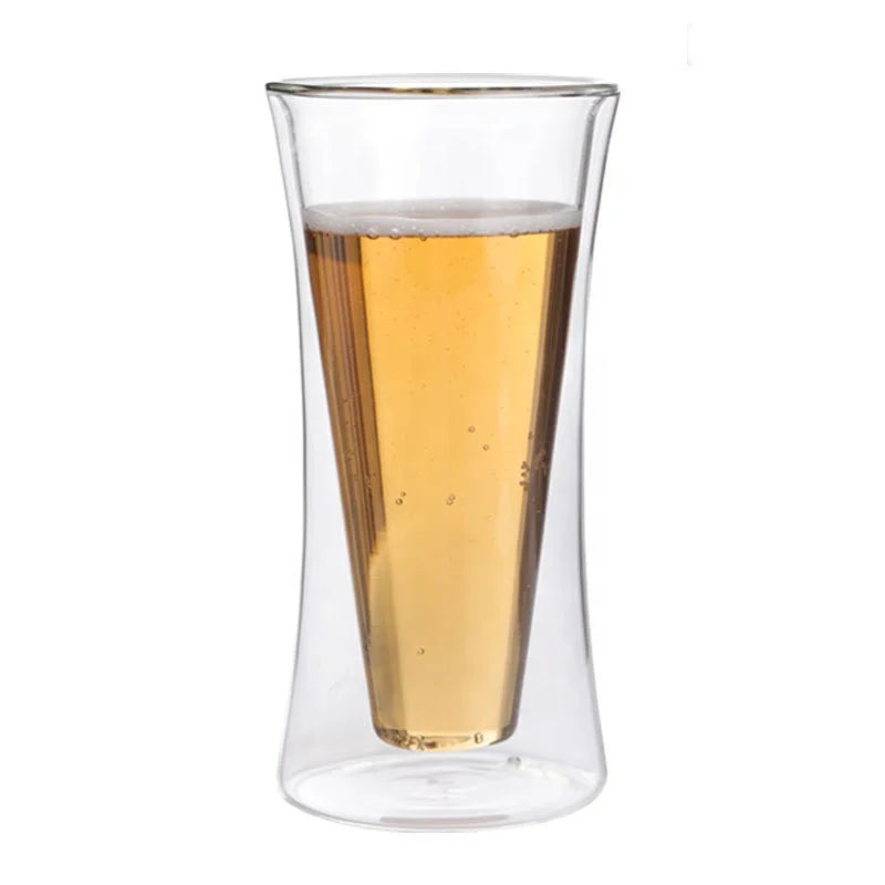 Gift Light Luxury Hollow Bubble Hourglass Heat Cold Resisting High Borosilicate Double Glass Verre Cocktail